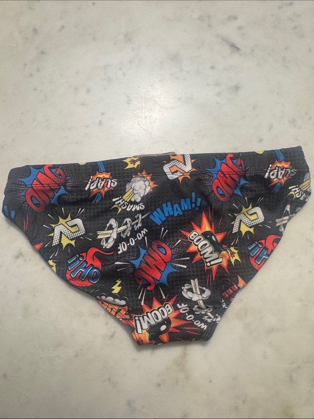 Addicted Brands Men’s Comic Print Swim Trunks - Black, Red, Blue, Yellow - Picture 2 of 4